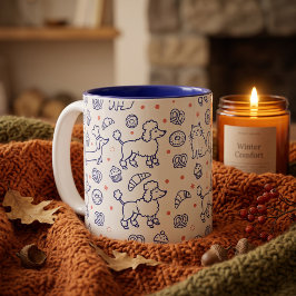 Bäckerei Welpen & Kätzchen Navy Zweifarbige Tasse