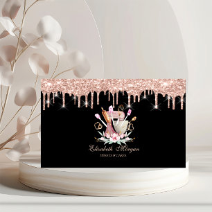 Bäckerei-Werkzeuge Mixer Blumen Rose Gold Tropfen Visitenkarte