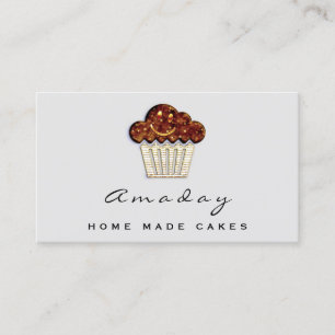 Bäckerei Zuhause Made Cake Logo Muffin Smile Elega Visitenkarte