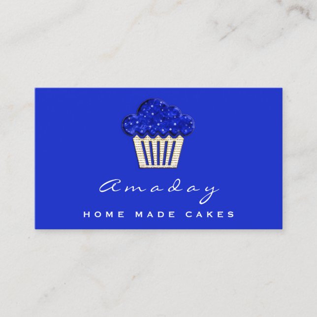 Bäckerei Zuhause Made Cakes Logo Muffin Visitenkarte (Vorderseite)