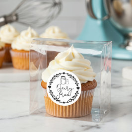 Bäckereieieien Milchsaft und Milchsaft, schwarz &  Runder Aufkleber