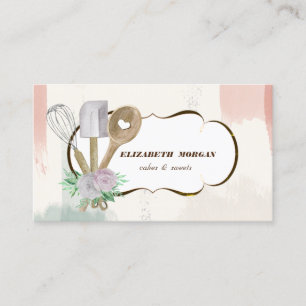 Bäckereien Handwerkzeuge Wasserfarbe Pinselstrich Visitenkarte