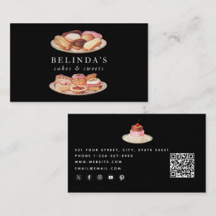 Bäckereien Süßigkeiten Backen QR Code Social Media Visitenkarte