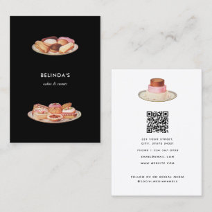 Bäckereien Süßigkeiten Backen QR Code Social Media Visitenkarte