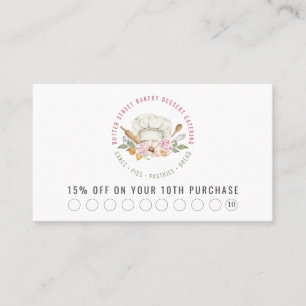 Bäckereigebäck Koch Aquarellfarben Backgeschirr Rabattkarte