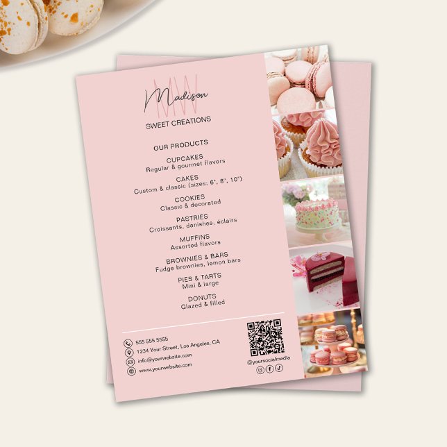 Bäckereiprodukte für Monogramm Foto QR Flyer (Bakery Custom Monogram Photo QR Products Flyer)