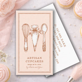Bäckereiutensilien für Artisan-Cupcakes Visitenkarte
