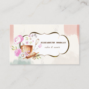 Bäckereiwerkzeuge,Wasserfarbenpinsel Schlaganfall Visitenkarte