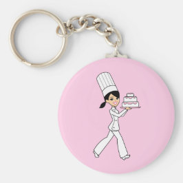 Bäckermädchen mit Kuchen auf Schlüsselanhänger