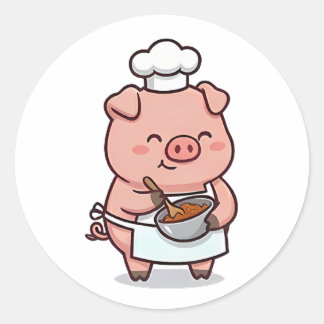 Bäckerschwein Runder Aufkleber