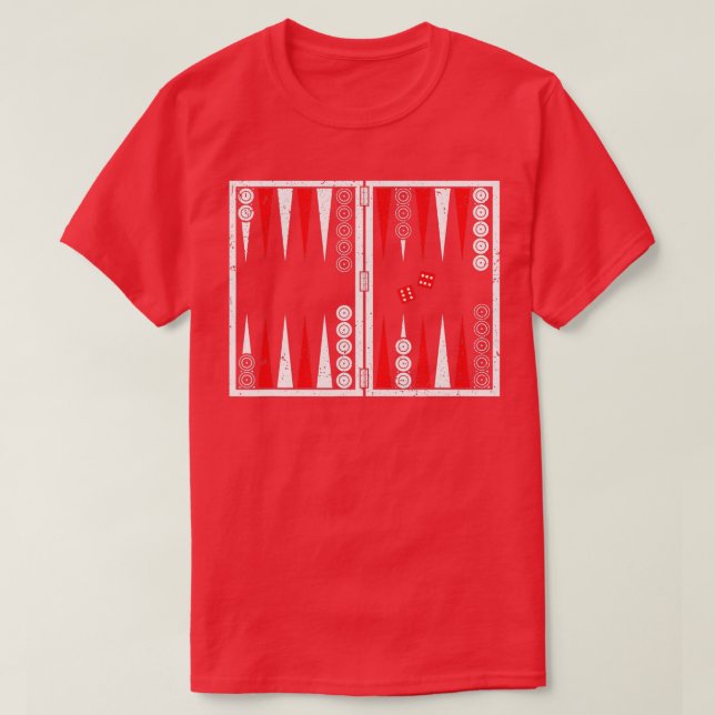 Backgammon-Board Backgammon-Spieler T-Shirt (Design vorne)