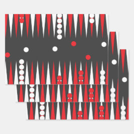 Backgammon Board Layout mit Schachbrettern Geschenkpapier Set