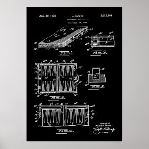 Backgammon Game 1935 Patent Poster