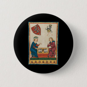 Backgammon Game, mittelalterliche Kunst des 14. Ja Button