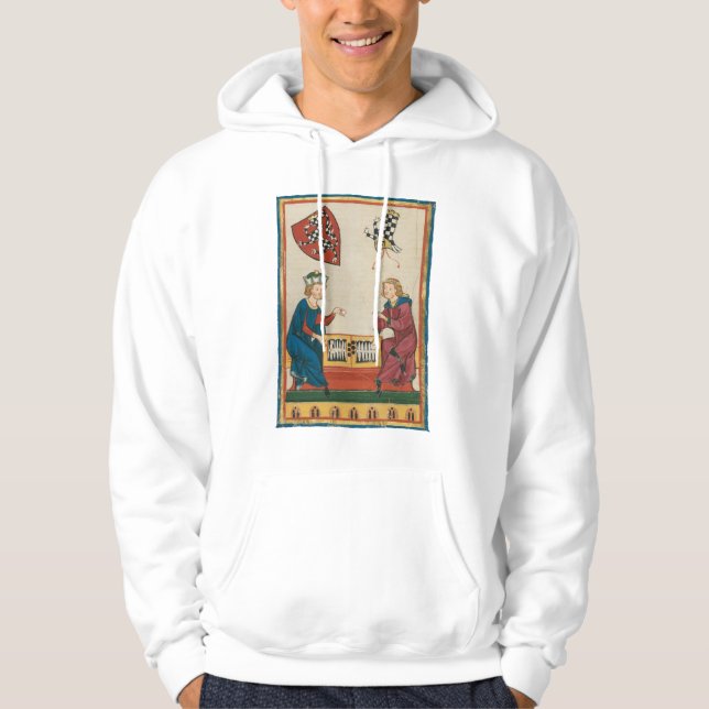 Backgammon Game, mittelalterliche Kunst des 14. Ja Hoodie (Vorderseite)