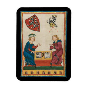 Backgammon Game, mittelalterliche Kunst des 14. Ja Magnet