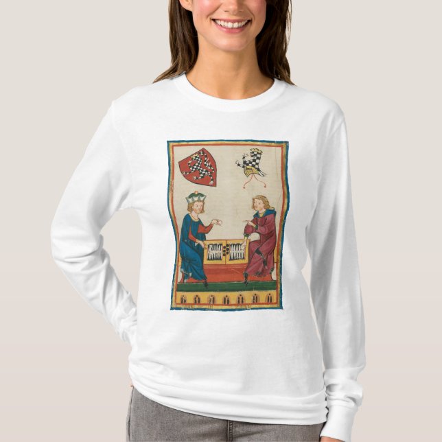 Backgammon Game, mittelalterliche Kunst des 14. Ja T-Shirt (Vorderseite)