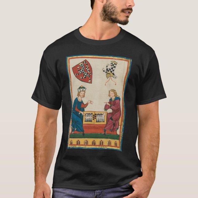 Backgammon Game, mittelalterliche Kunst des 14. Ja T-Shirt (Vorderseite)