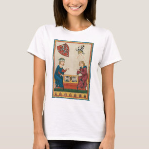Backgammon Game, mittelalterliche Kunst des 14. Ja T-Shirt