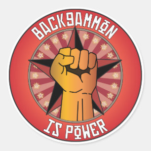 Backgammon ist Power Runder Aufkleber