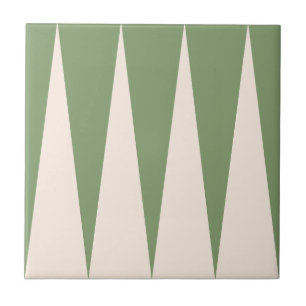 Backgammon Muster Olive Green Tile Fliese