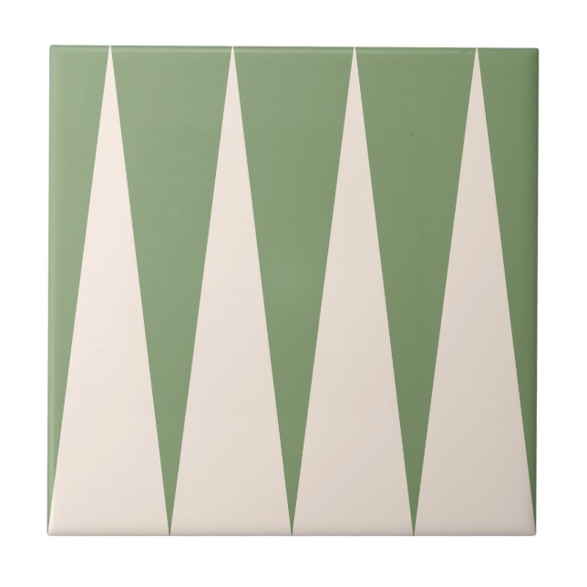 Backgammon Muster Olive Green Tile Fliese (Vorderseite)