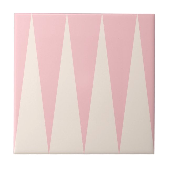 Backgammon Muster rosa Tile Fliese (Vorderseite)