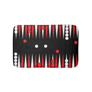 Backgammon Player Fun Board Game Print Badematte