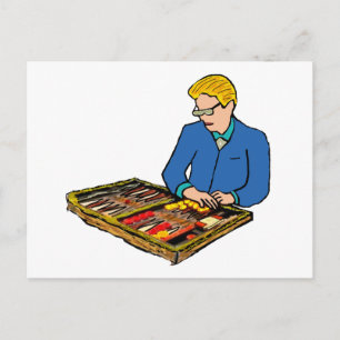 Backgammon Postkarte