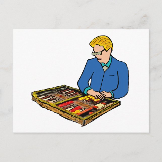 Backgammon Postkarte (Vorderseite)