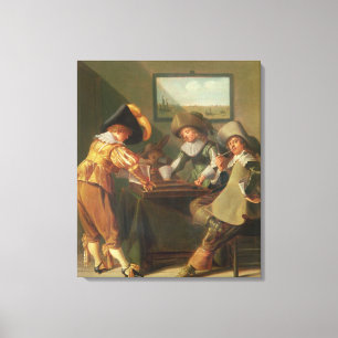 Backgammon-Spieler, 17. Jahrhundert Leinwanddruck