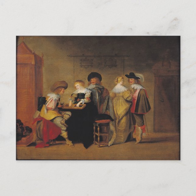 Backgammon-Spieler Postkarte (Vorderseite)