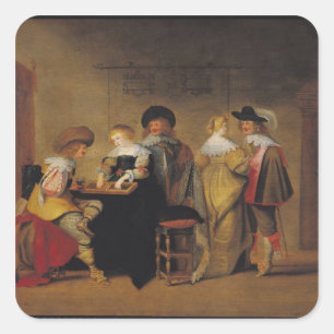 Backgammon-Spieler Quadratischer Aufkleber