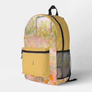 Backgelbe und orangefarbene Frühlingshügel Hinterg Bedruckter Rucksack