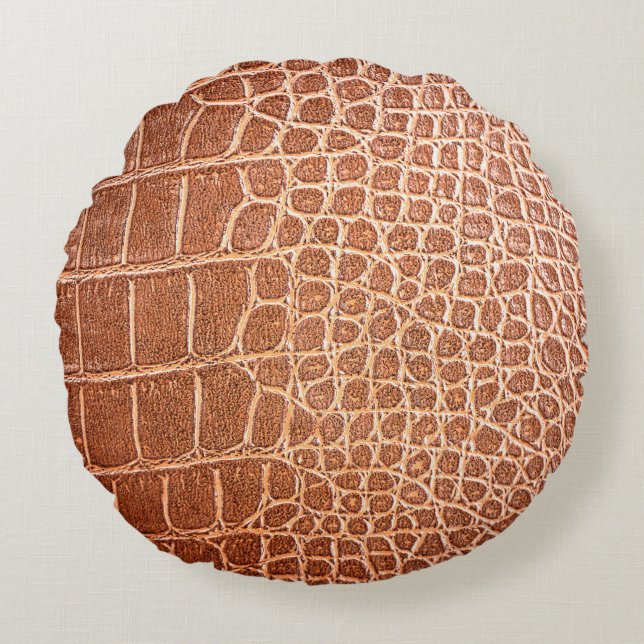Background-Abstract mit Krokodilledermuster Rundes Kissen (Vorderseite)