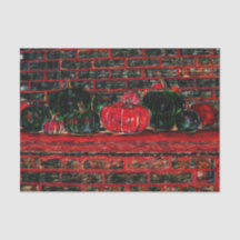 Background von Autumn Pumpkins Red Black Brick