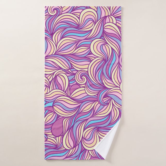 Background with abstract doodle waves badehandtuch (Badehandtuch)