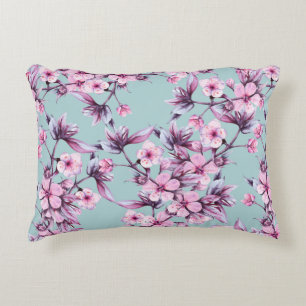 Background Zweig mit rosa Kirsche Blume. Seamle Dekokissen