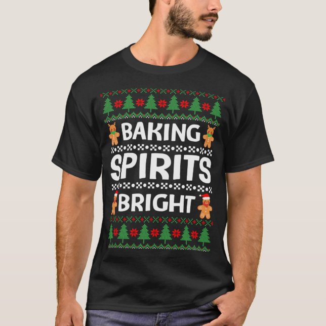 Backgummi Bright Funny Christmas Ugly Baker T T-Shirt (Vorderseite)