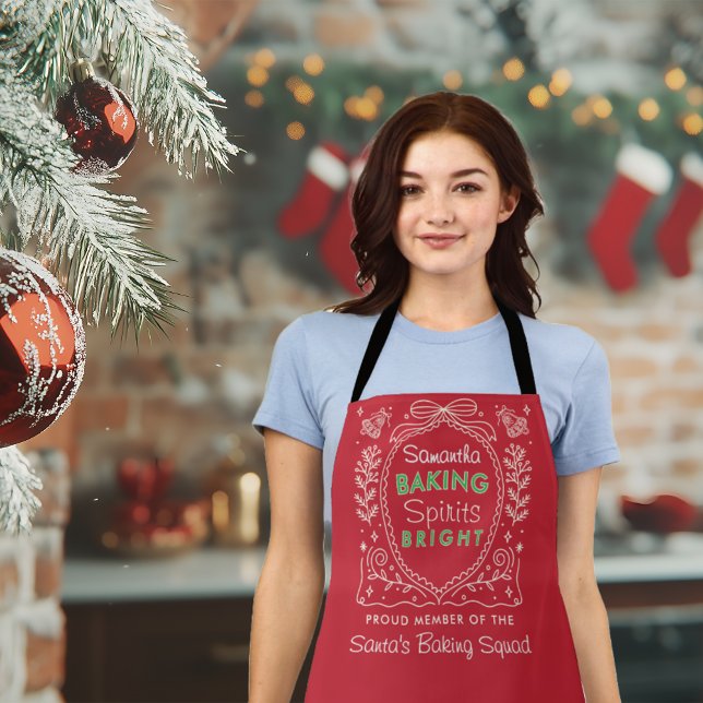 Backgurt Bright Rustikales Weihnachtsbäckergeschen Schürze (Baking Spirits Bright Rustic Christmas Baker Gift Apron)