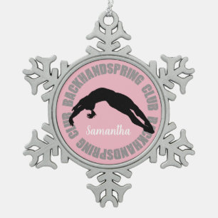 Backhandspring Verein-Gymnastik ornement Schneeflocken Zinn-Ornament