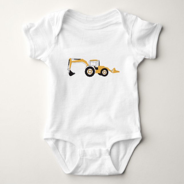 Backhoe-Bauwagen Baby Strampler (Vorderseite)