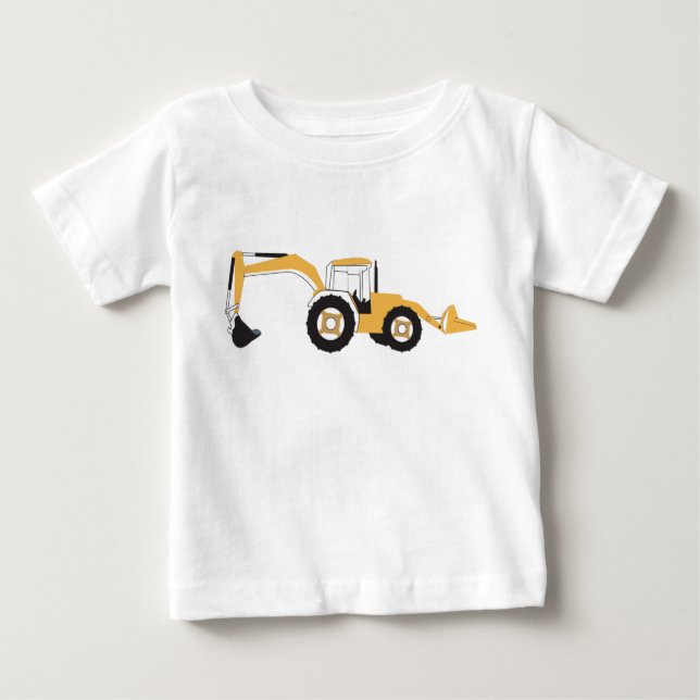 Backhoe-Bauwagen Baby T-shirt (Vorderseite)