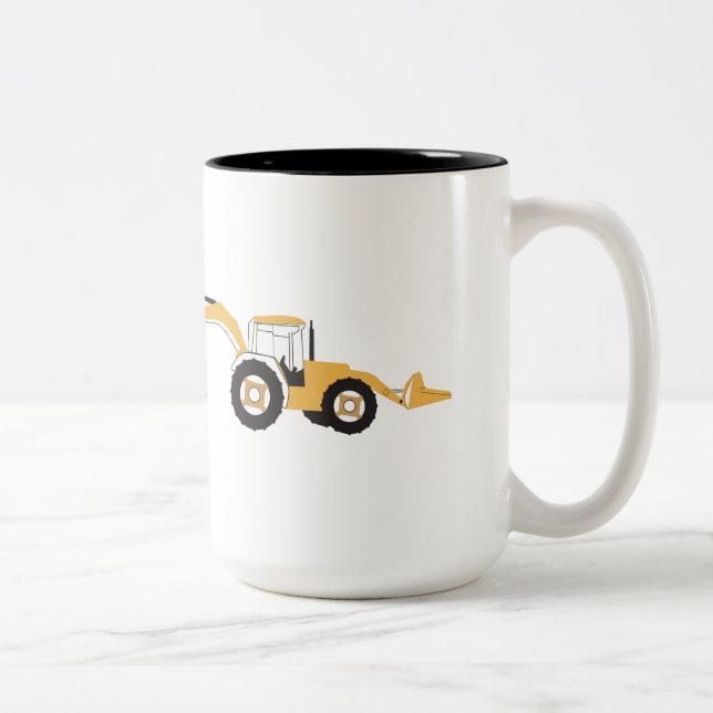 Backhoe-Bauwagen Zweifarbige Tasse (Rechts)