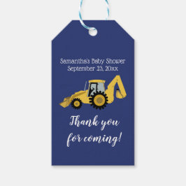 Backhoe Construction Baby Shower Geschenk Tag Geschenkanhänger