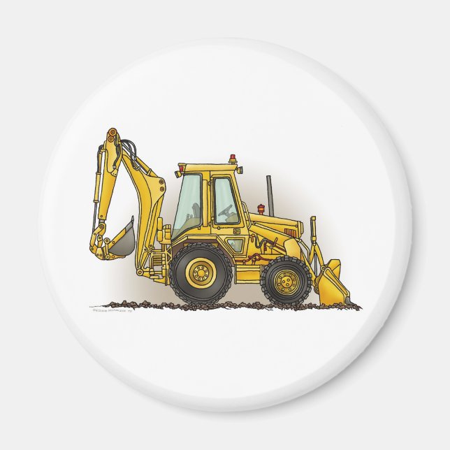 Backhoe Round Magnet (Vorne)