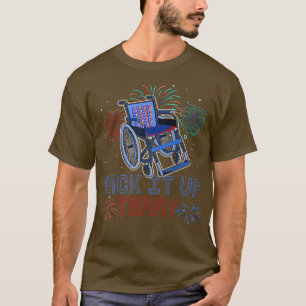 Backit Up Terry 4. Juli Firework American Fla T-Shirt