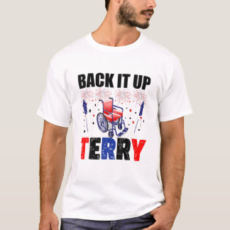 Backit Up Terry 4. Juli Firework American Fla T-Shirt