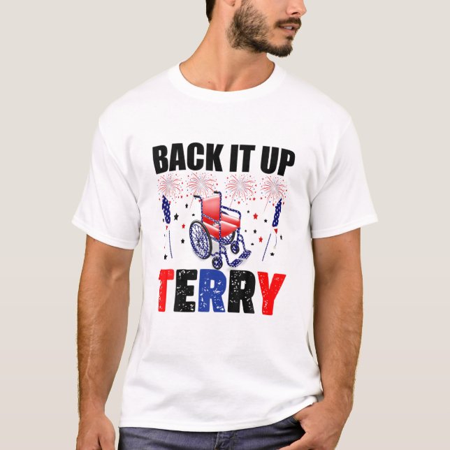Backit Up Terry 4. Juli Firework American Fla T-Shirt (Vorderseite)