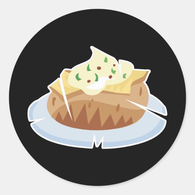 Backkartoffel Runder Aufkleber (Vorderseite)